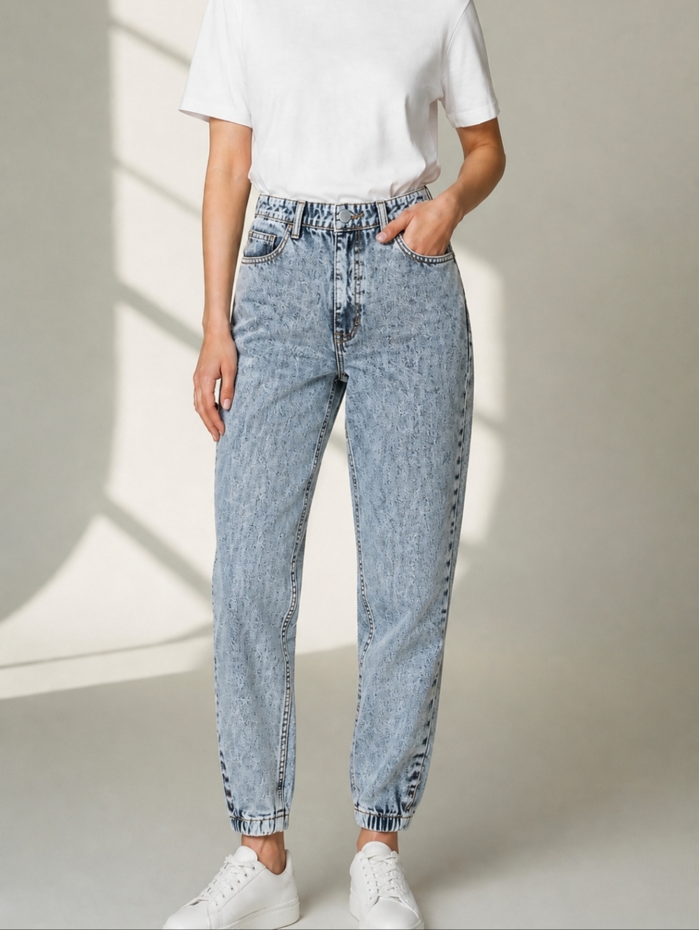 Vtg 80s/90s Stonewash Jordache Gray High Rise Ankle Snaps Jeans W28 L30